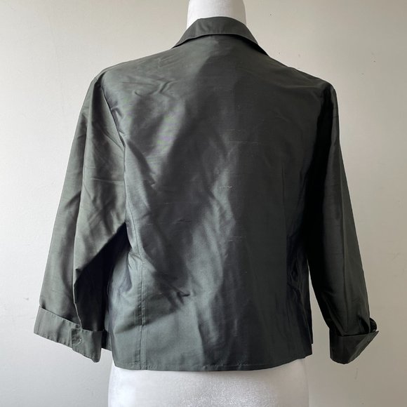 Tie Up Ladies FINITY Black 100 % Silk Collared Top Blouse Sz 10 - Picture 3 of 4